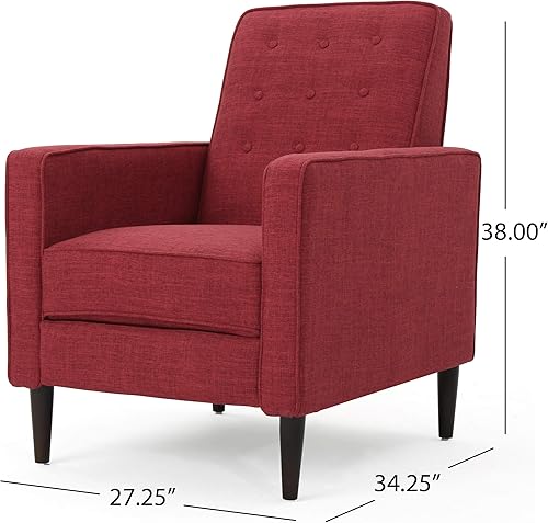 Miniatura 61 de GDFStudio Macedonia - Sillón reclinable de tela con respaldo copetudo, moderno Gris,azul (Muted Blue),Verde apagado/Espresso oscuro,Morado