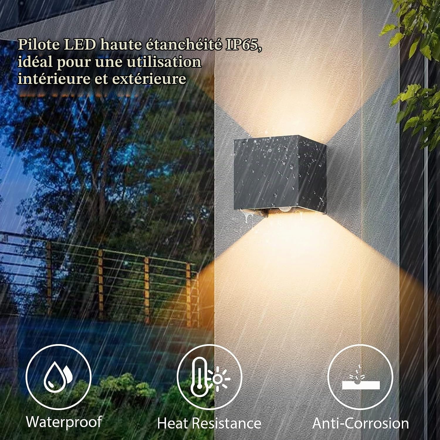 Klighten 12W Applique Murale Extérieur avec Détecteur de Mouvement,IP65 Éclairage Mural extérieur/intérieur avec Angle de Faisceau Réglable, Applique Murale Up Down,3000K, Anthracite