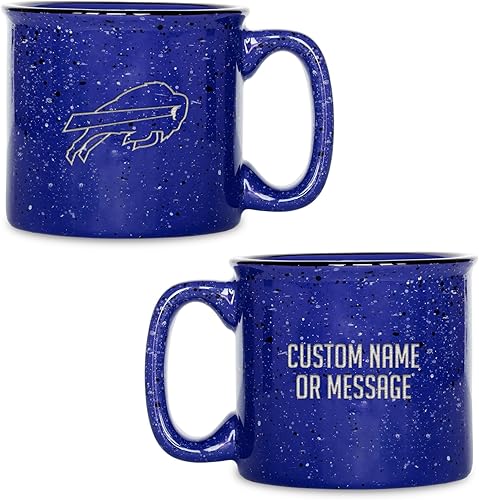 Miniatura 15 de Rico Industries NFL New York Giants - Taza de café personalizada de 12 onzas con logotipo grabado con láser profundo, taza de cerámica para acampar