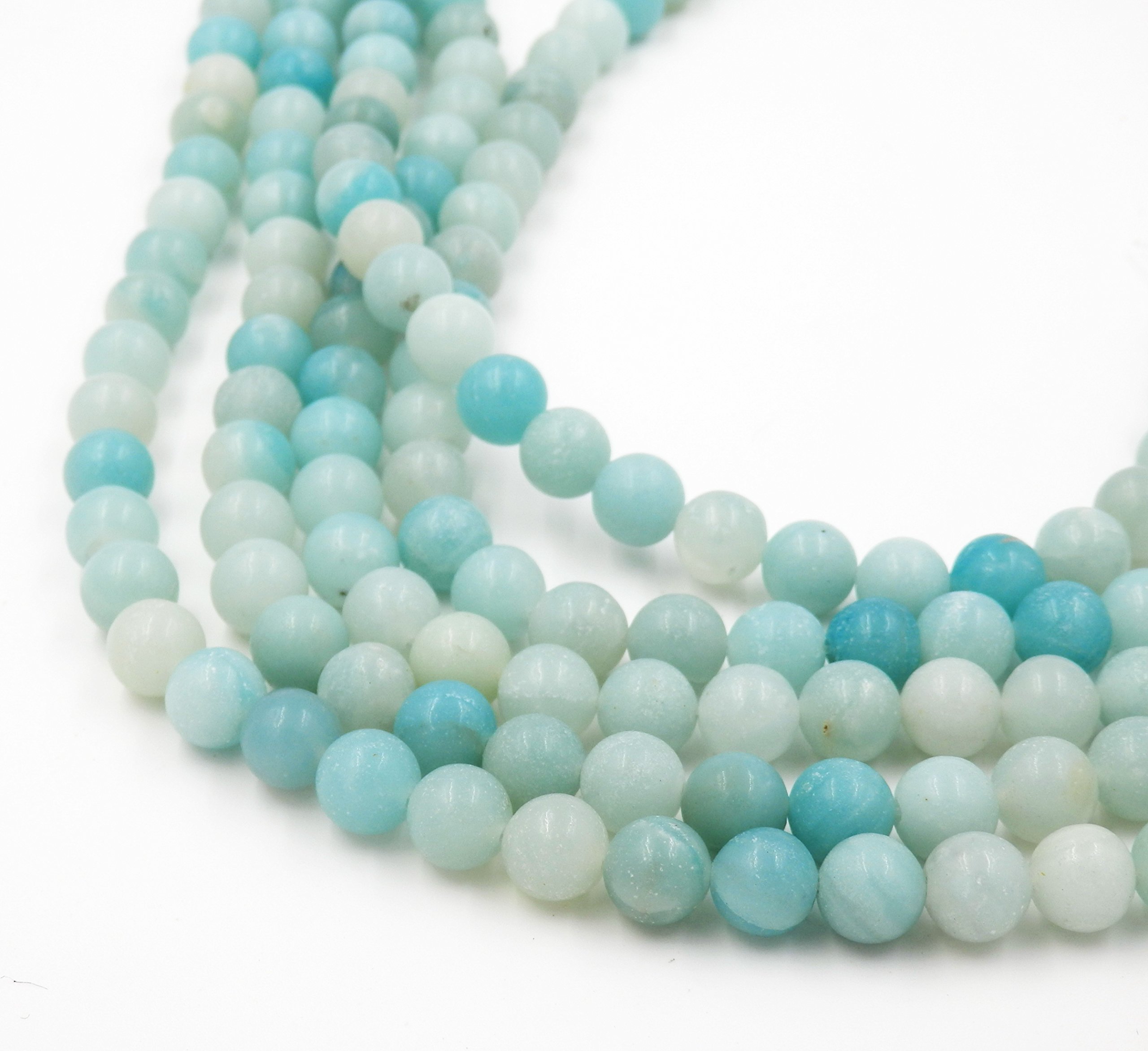 Perline Pietra Naturale per bigiotteria, Venduto per Bag 5 Fili all' Interno, Multi-Color Amazonite 10mm