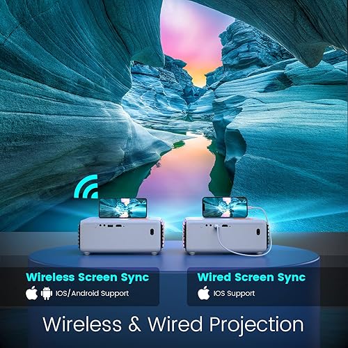 Miniatura 3 de Proyector WiFi Bluetooth nativo 1080P pantalla de proyector incluida proyector de película Full HD de 9500L motor óptico completamente sellado