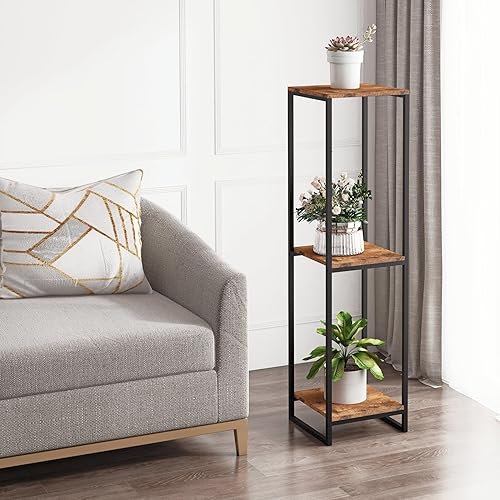 Miniatura 6 de JEPRECO Soporte para plantas de 46 pulgadas de alto para interiores, estante moderno de 3 niveles, organizador de macetas esquineras para sala de