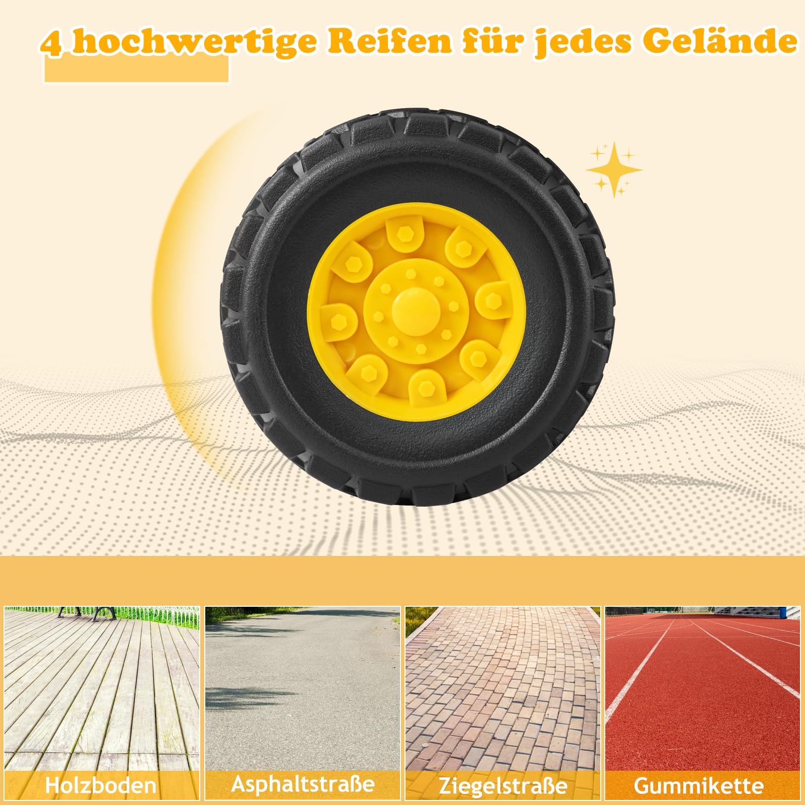 DREAMADE Bagger zum draufsitzen, Elektro Sitzbagger mit internem Stauraum, Kinderbagger mit Basketballkorb & Sound & Hupe & 3 Bällen, Sandbagger Aufsitzbagger für Kinder ab 2 Jahren