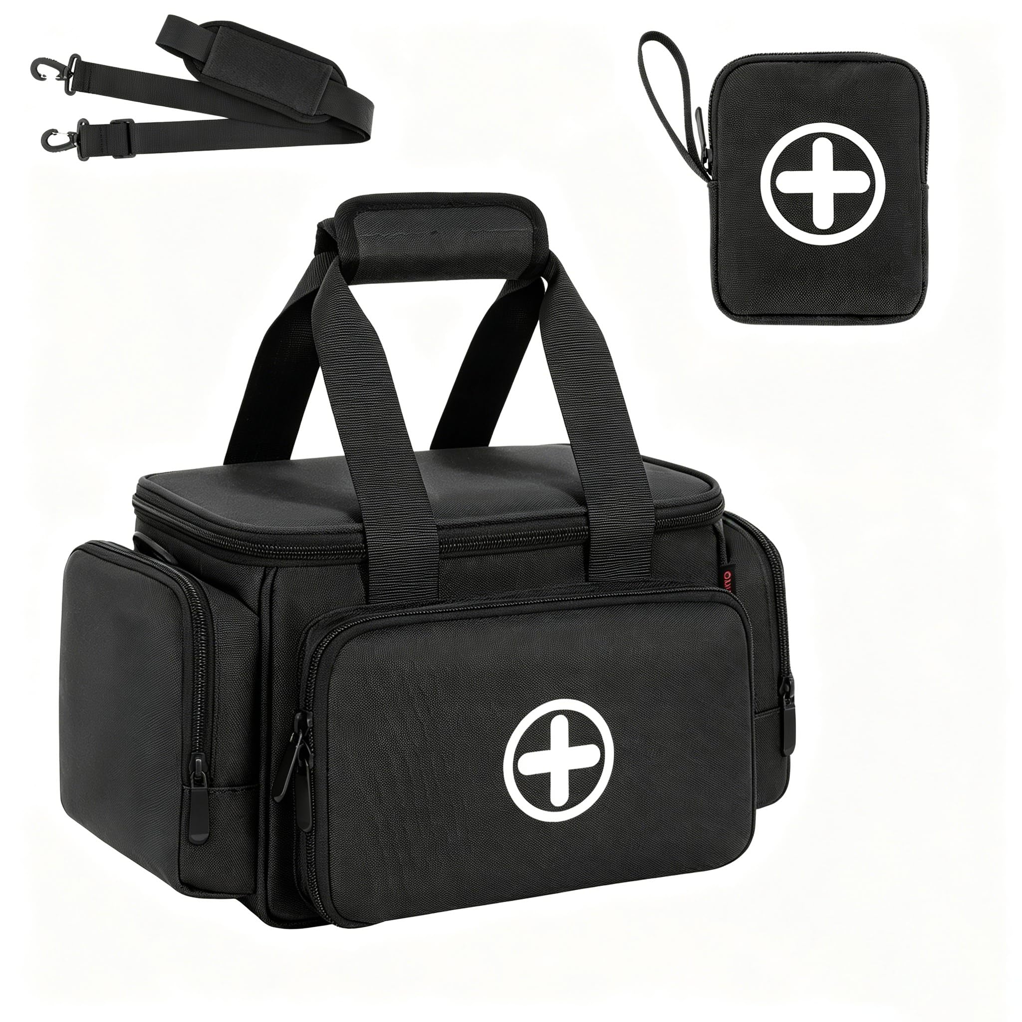 AKOZLIN Bolsa de suministros médicos portátil grande (vacía), bolsa de primeros auxilios para enfermera/profesional, adecuada para médicos generales, cuidado del hogar, viajes o eventos de emergencia