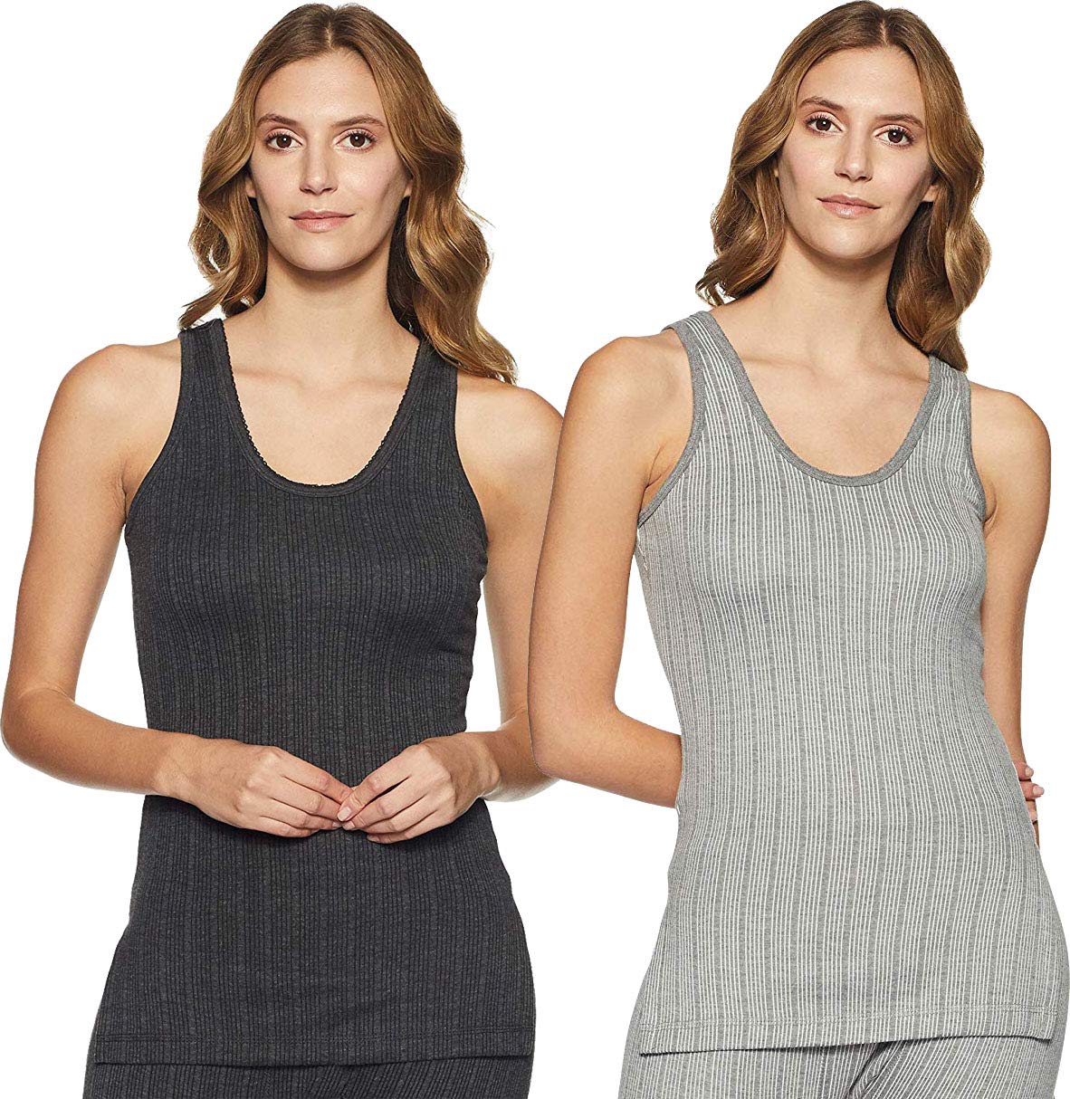 dixcy scott Women Premium Round Neck Sleeveless Upper/Regular Fit Top Thermal - Pack of 2 (Multicolour_90 cm)-picture-13