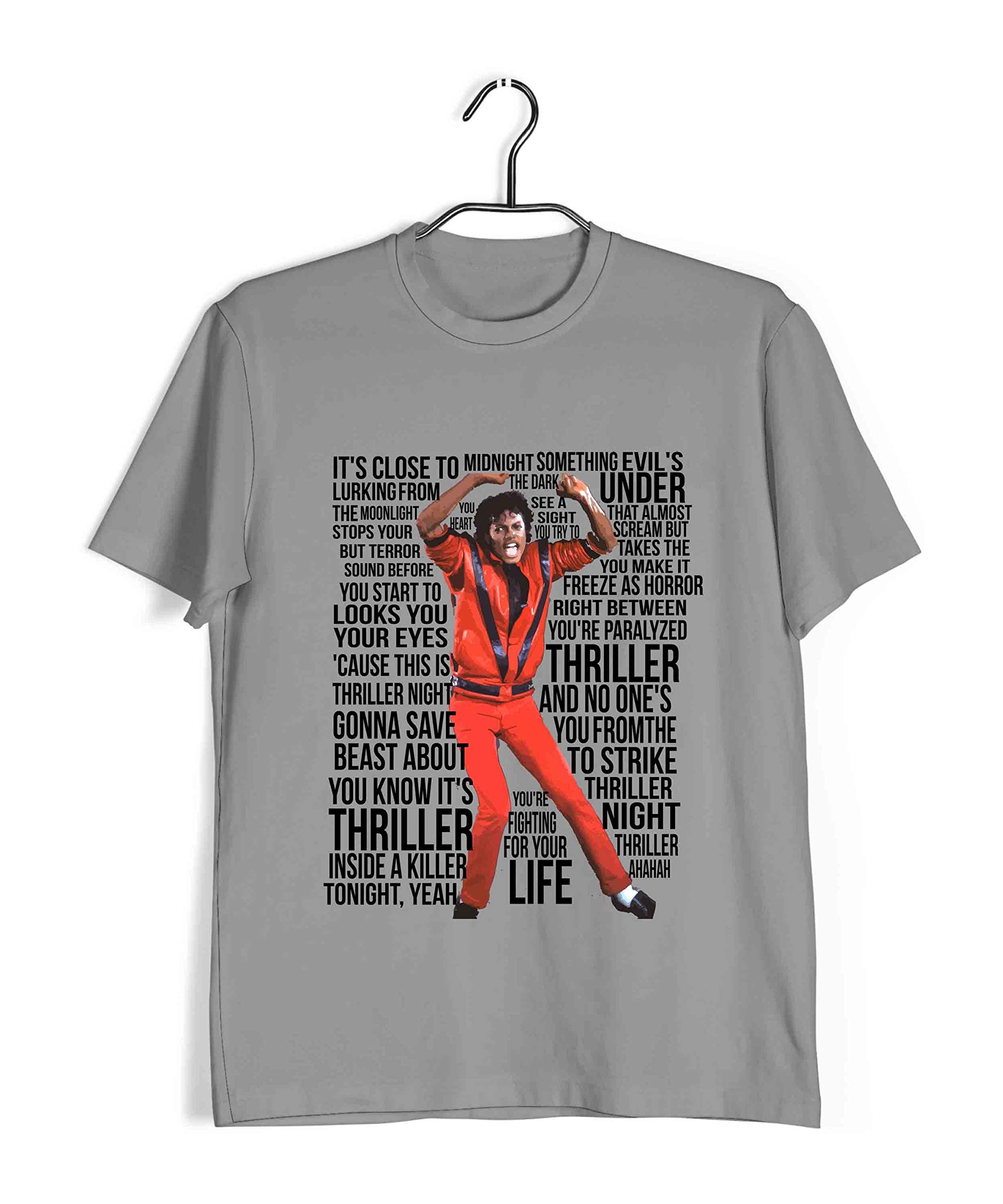 Aaramkhor Michael Jackson Round Neck Half Sleeve T-Shirt for Men | Thriller | Music