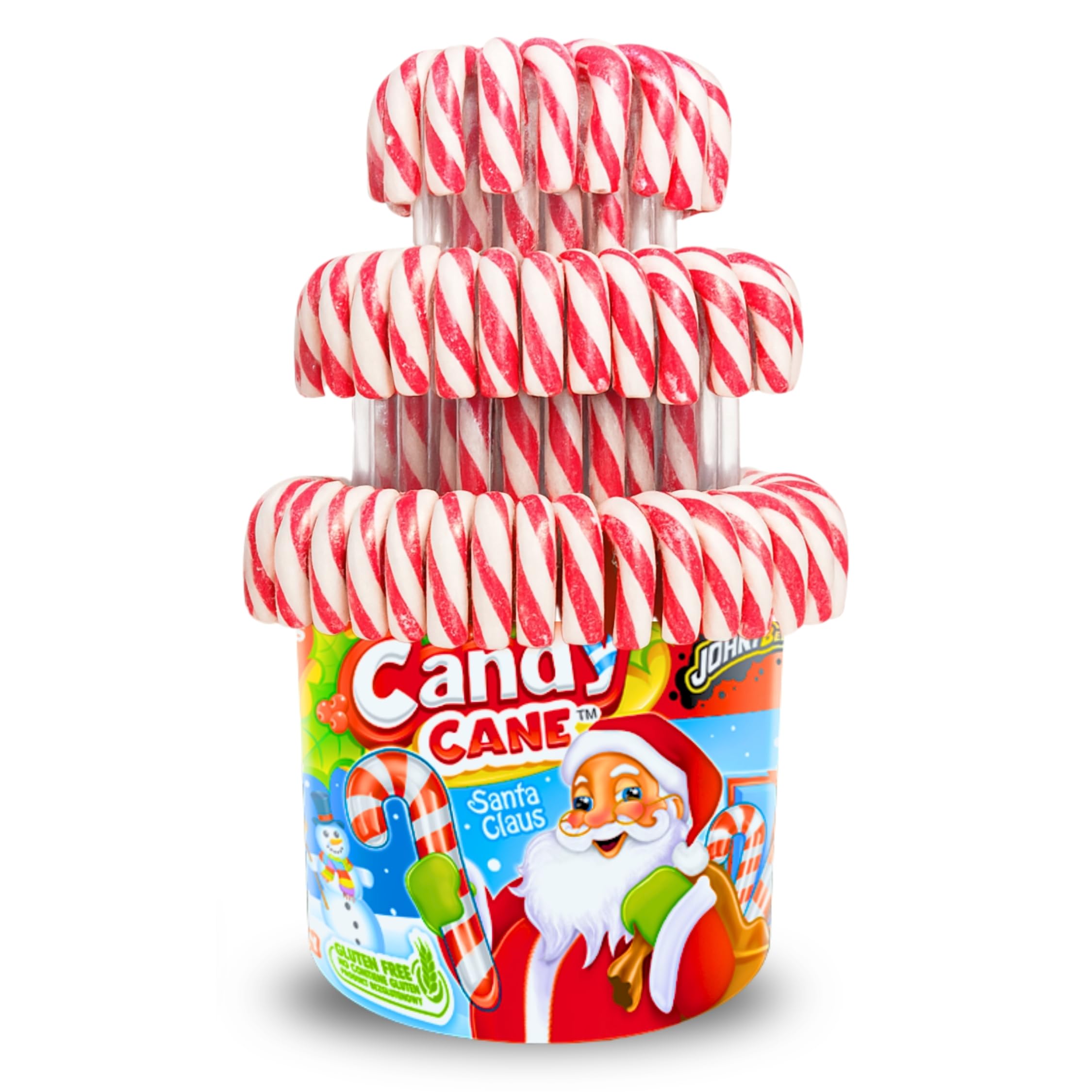 Candy Cane Bastones Navideños 100 uds x 12 g Sabor Fresa y Multicolor Dulces de Navidad