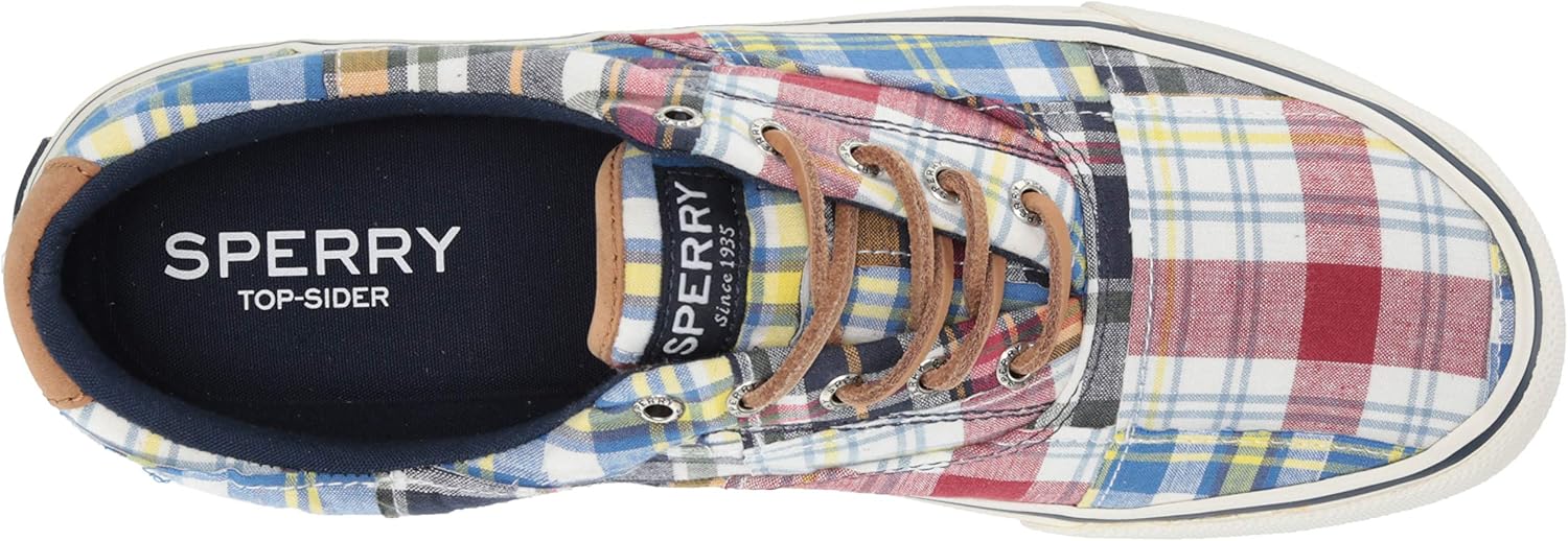 Sperry Men's Striper II CVO Prep Sneaker, Patchwork Madras, 080 Medium US