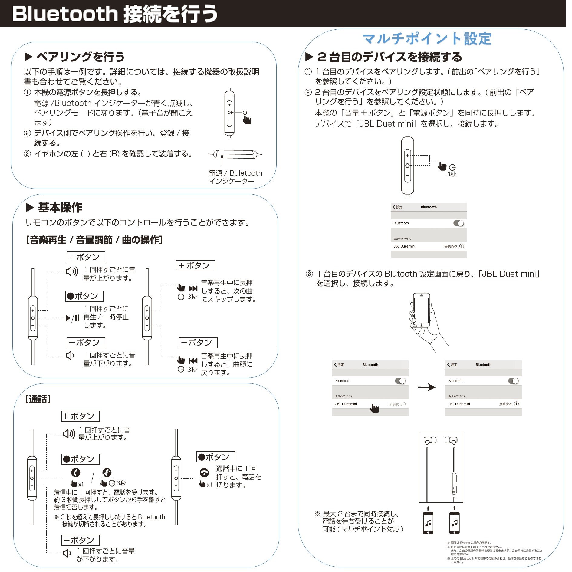 Amazon.co.jp: JBL DUETMINI BT Bluetooth ワイヤレス イヤホン マルチ