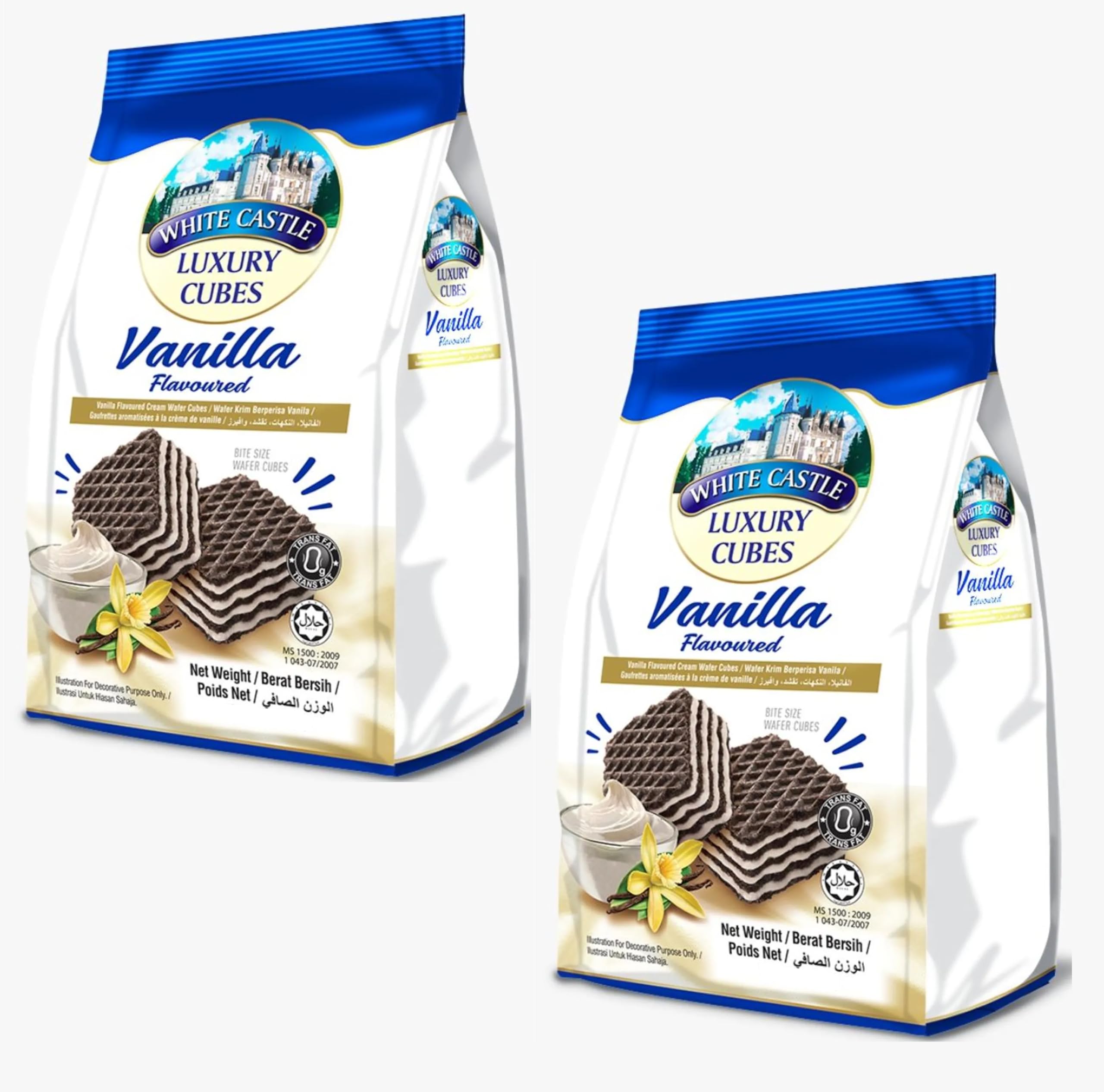 White Castle Cookies & Cream Flavoured Cream Wafer Cubes, 90g (Pack of 2)