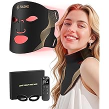 Red Light Therapy for Face, LED Light Therapy Mask Skin Care Mask &amp; Neck, LED Red &amp; NIR Light Therapy Wavelength for Home Use, Working Travel Yoga Sleep