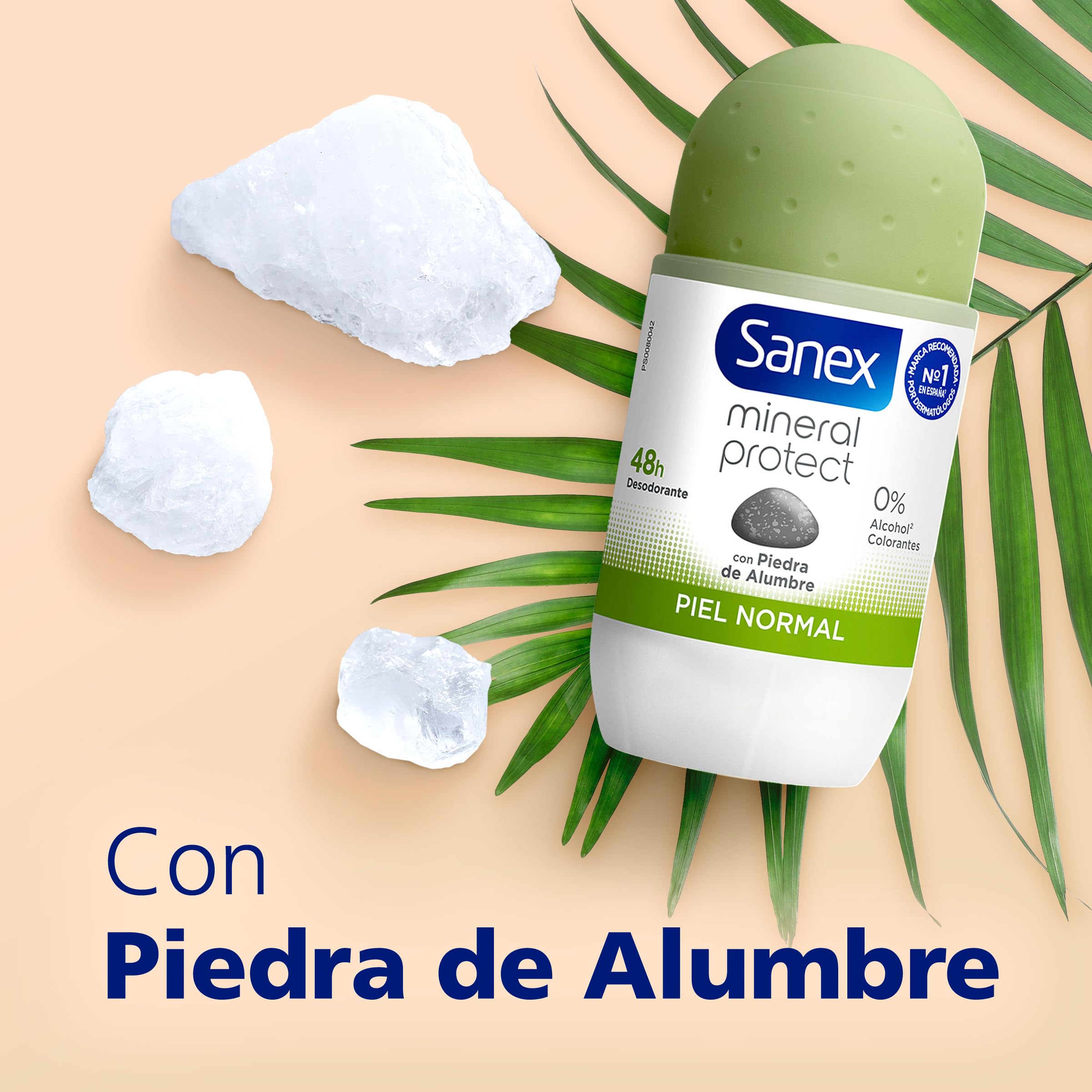 Sanex Mineral Protect, Desodorante Hombre o Mujer, Desodorante Roll-on Pack 6 x 50ml, Respeta la piel y respeta el planeta