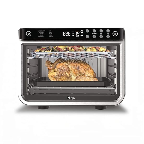 Ninja Air Fryer & Toaster Oven | Foodi Series, XL Pro Air Oven Kitchen Countertop Convection | 10-in-1 Functions | Fits a 5-lb Chicken & Sheet Pan of Vegetables | 1800 Watts | Stainless Steel | DT201