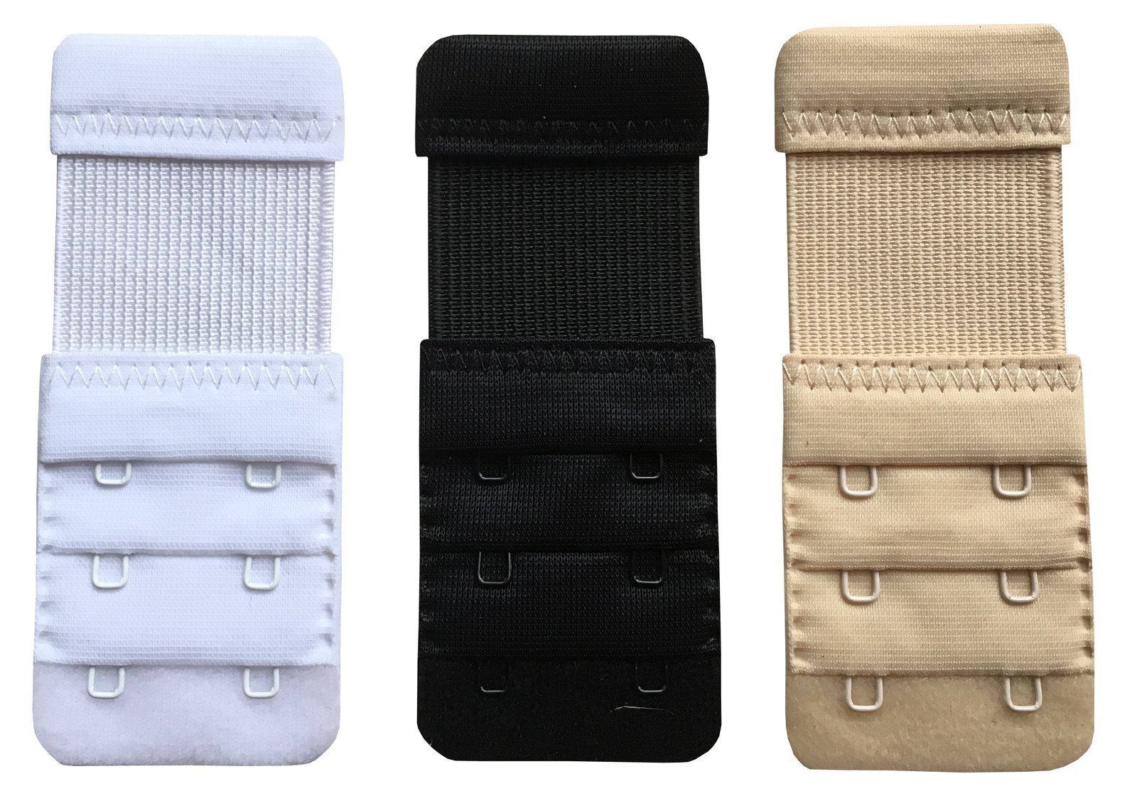 Damen Packung mit 3 Weich Komfortabel Erweiterung 2 Haken BH-Verlängerer, 9,2cm x 3,8cm