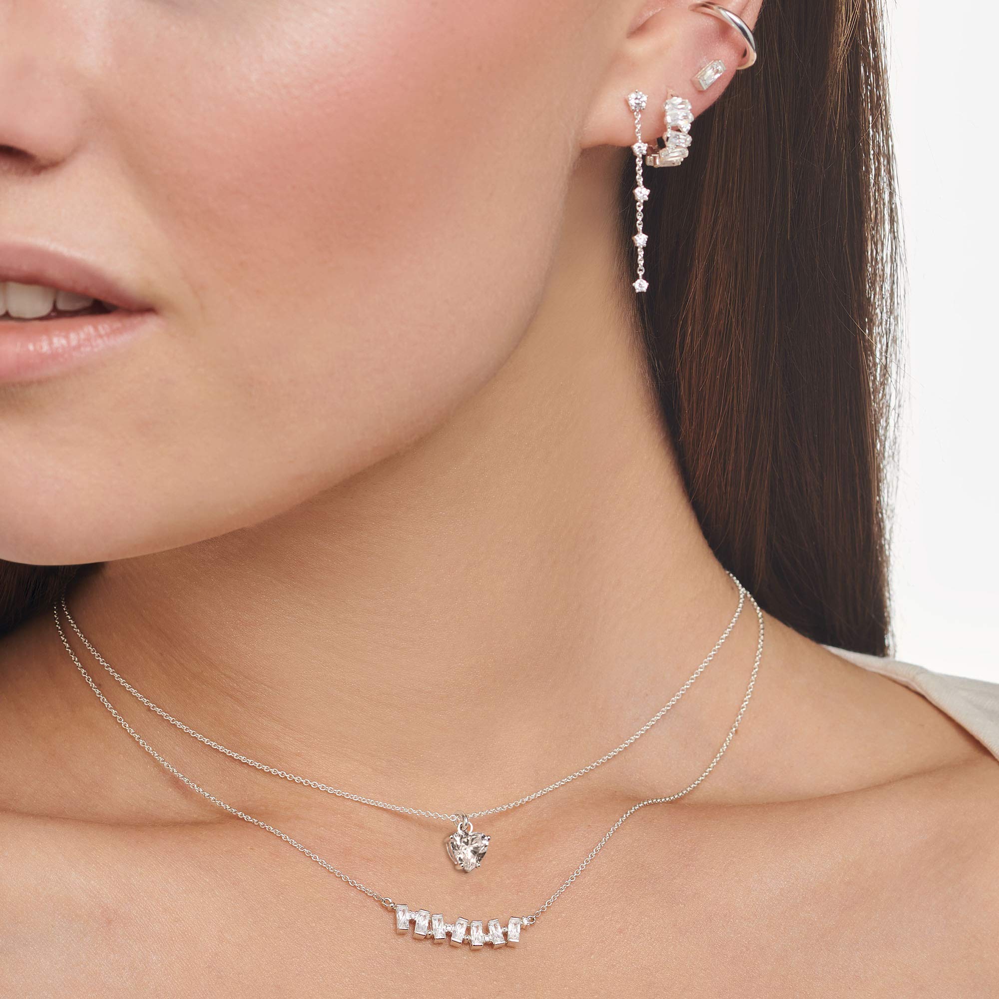 THOMAS SABO Kette weißer Stein silber 925 Sterlingsilber