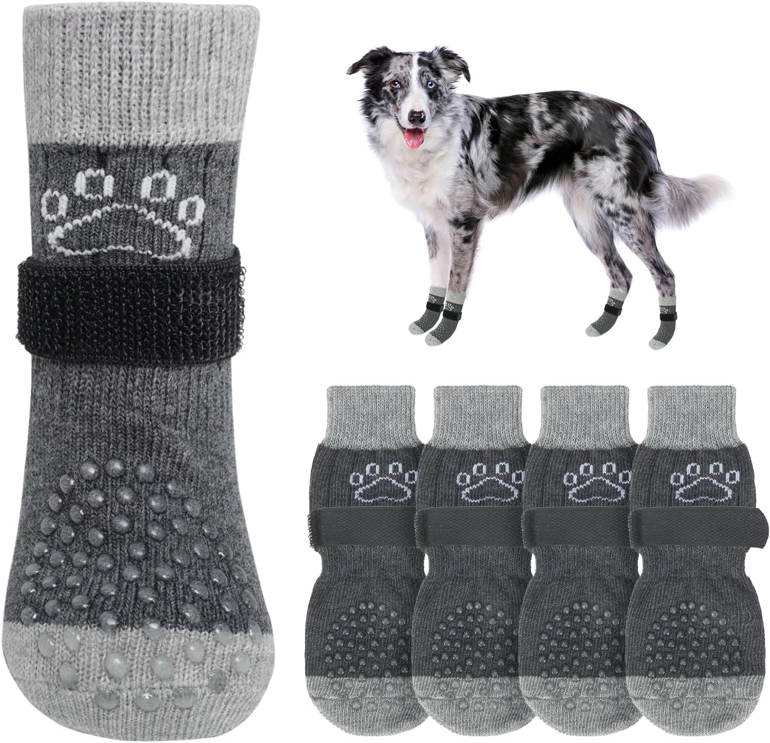 SCENEREAL Dog Socks to Prevent Licking Paws for Hardwood
