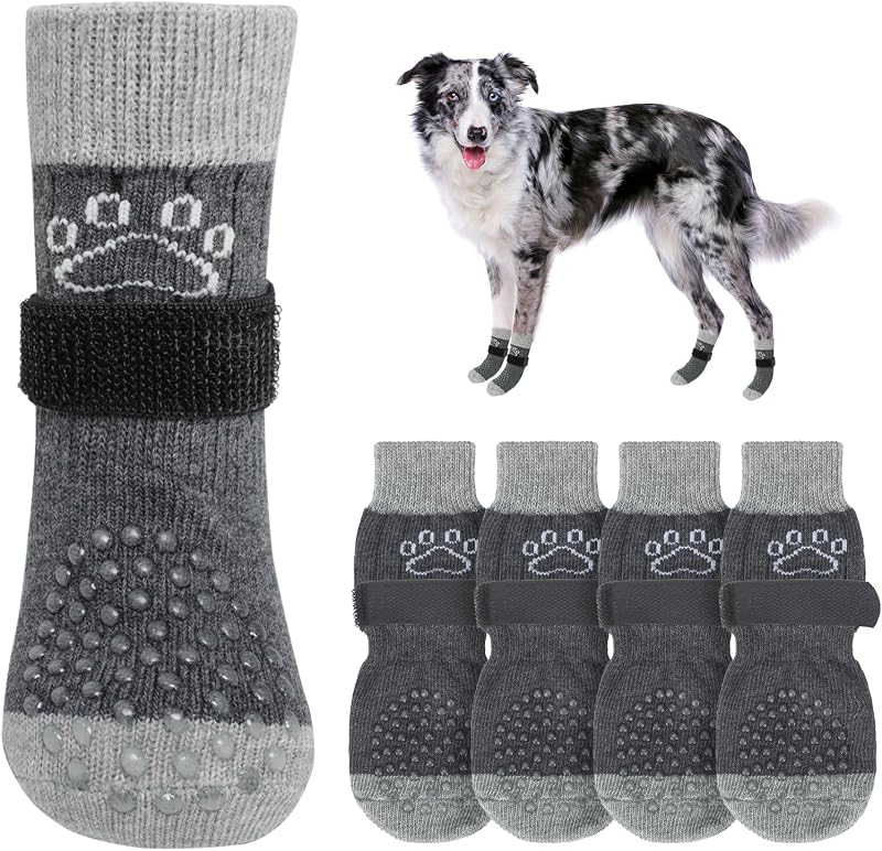 Meias Antiderrapantes para Cães SCENEREAL com Faixa Ajustável – Tamanho M