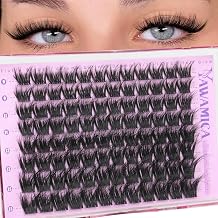 Fluffy Lash Clusters Soft Wispy Eyelash Clusters Natural CC Curl Cluster Lashes Volume Cluster Eyelash Extensions Faux Mink DIY Individual Lashes 9-15mm for Cat Eye and Baby Doll Look by Yawamica