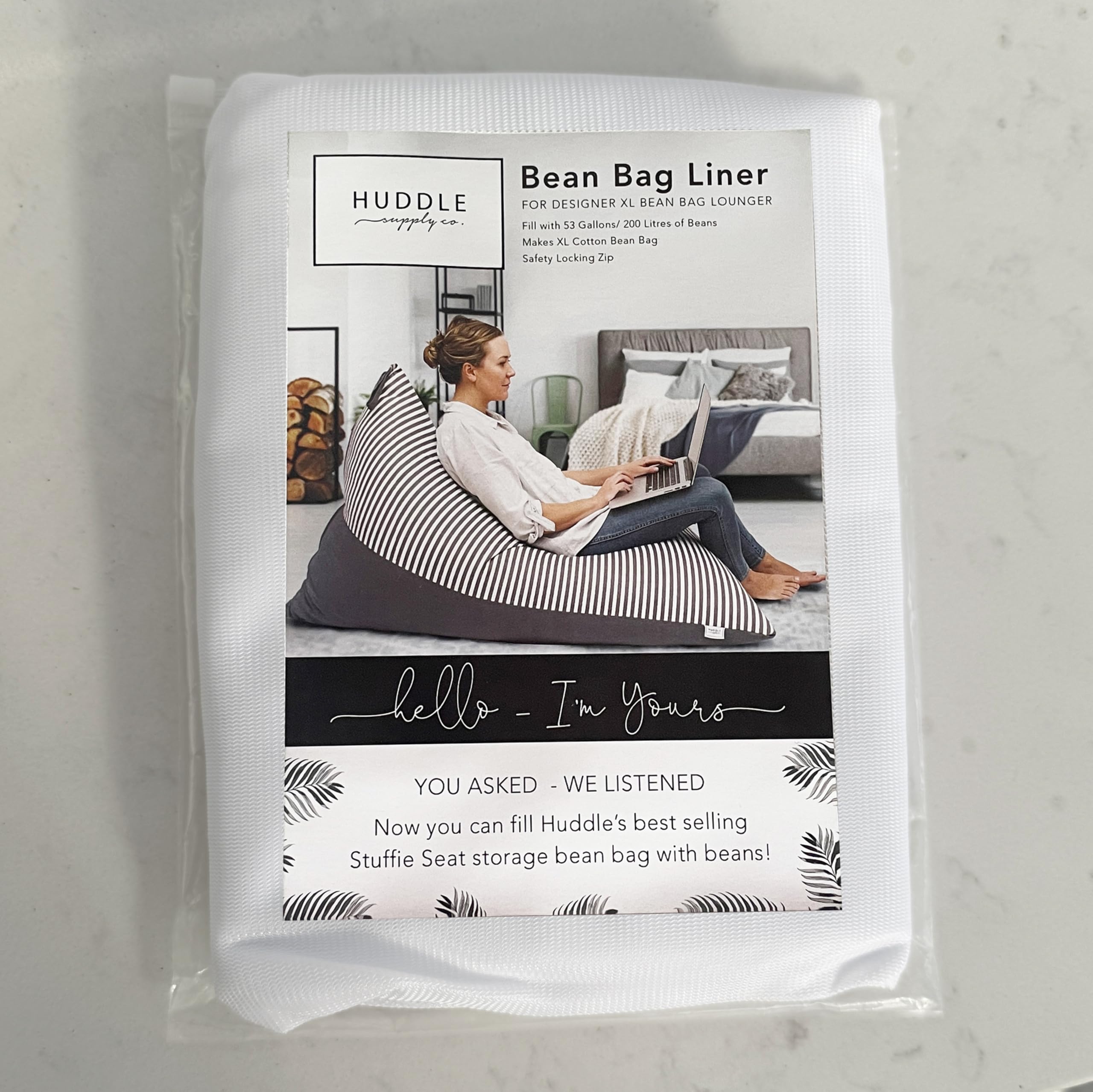 Huddle Supply Co Bean Bag Liner Designer Stuffie Seat X-Large Bean Bag Cover