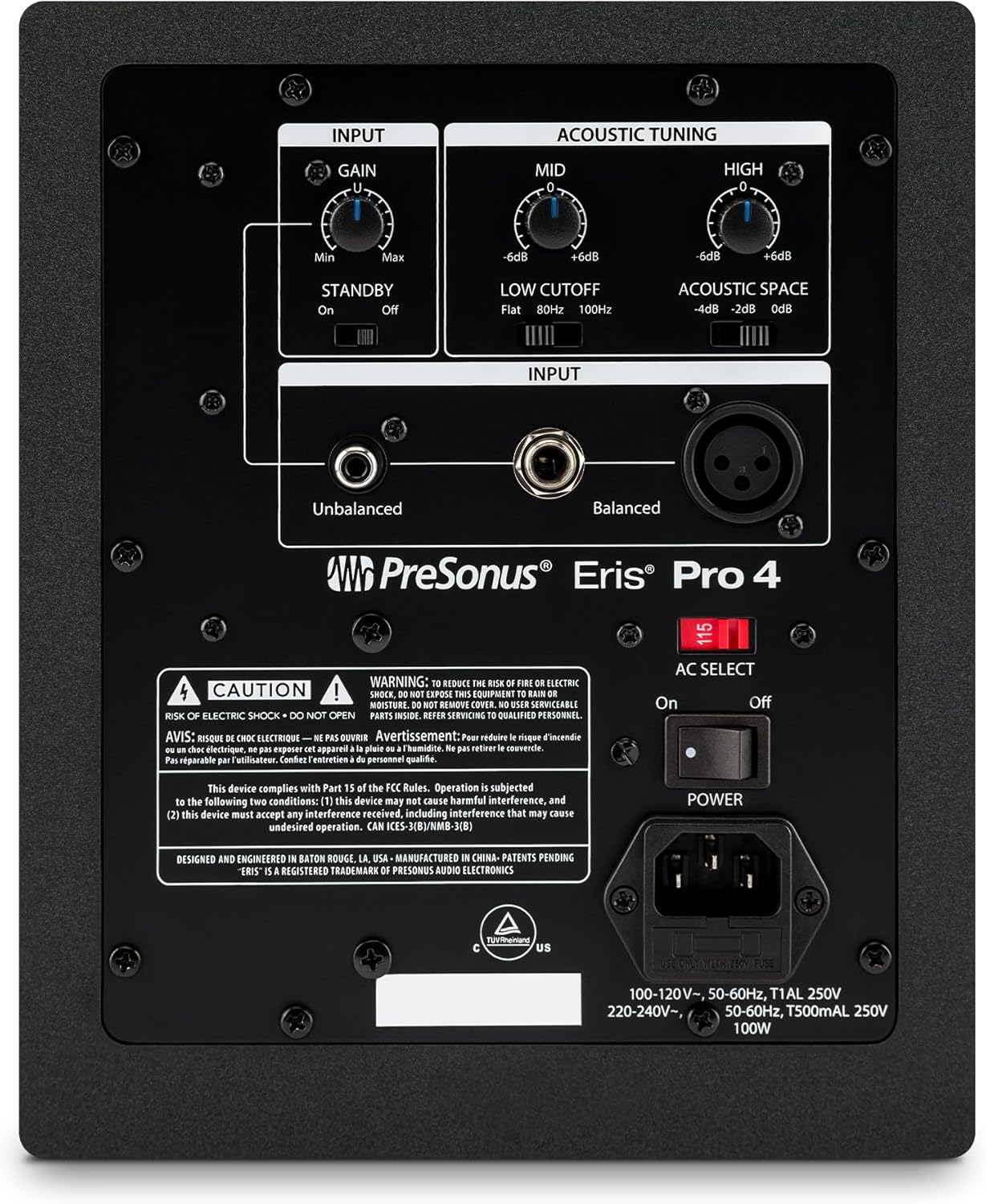 PreSonus Eris Pro 4 Studio Monitor — Bi-Amped, Active, 4.5-inch Coaxial Studio Monitor for Audio Recording & Mixing, Ceiling- & Wall-Mountable - Image 3