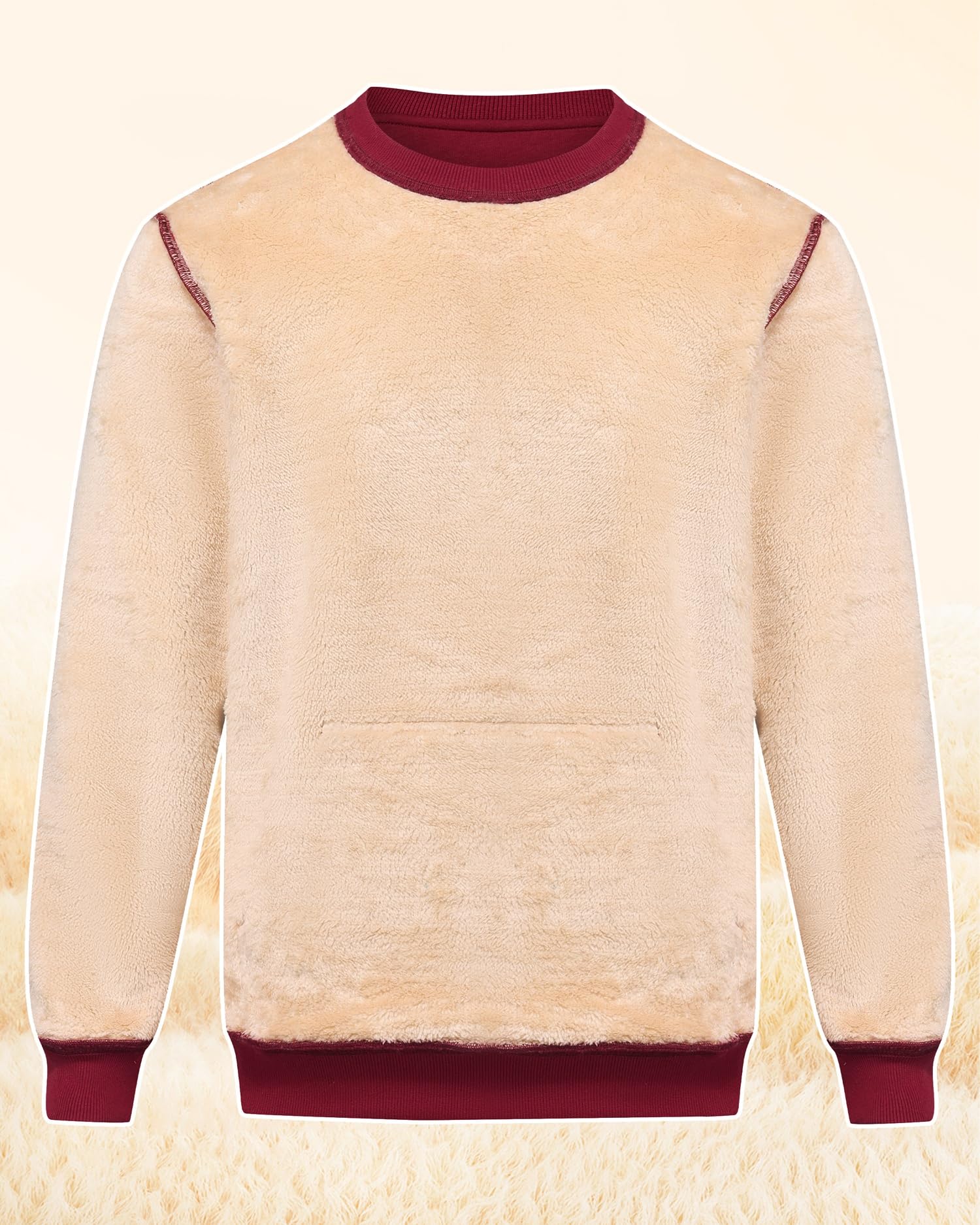 Homme Sweatshirts Doublés Chauds Pulls d'hiver Polaire Sweats | Tissu épais, Poche kangourou, Coupe classique, Col rond, Doux & Confortable & Chaud, Pour le sport, la maison et les loisirs