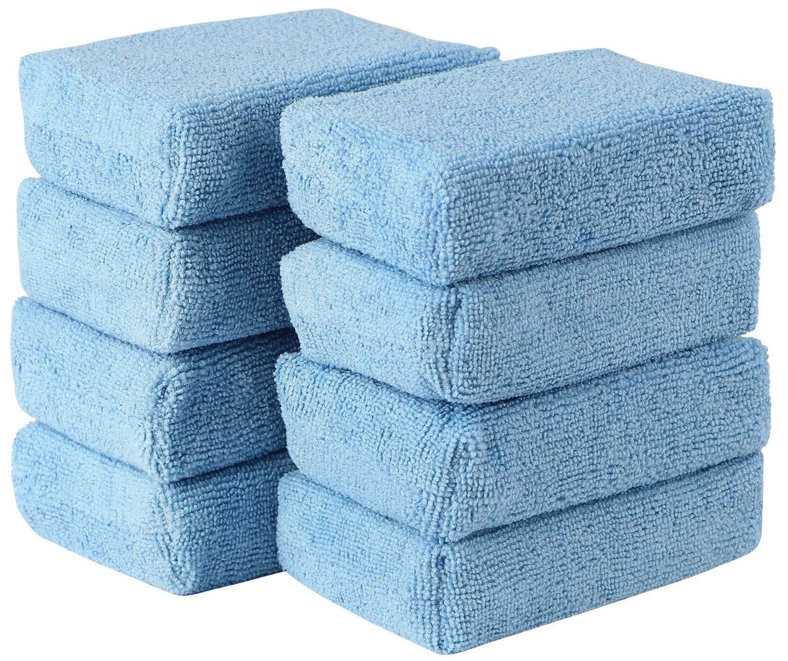 Microfiber Applicator Pads， Microfiber Sponge, Car Wash Pads, Cleaning Pads, Great for Applying Wax, Sealants & Other Conditioners-8Pcs