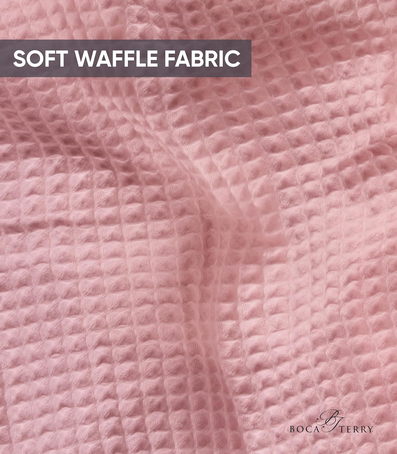 Waffle Robe for Women by BOCA TERRY, Soft Cotton Spa Robes for Summer, Lightweight Knit Waffle Bathrobe, Kimono Bathrobes - Image 2