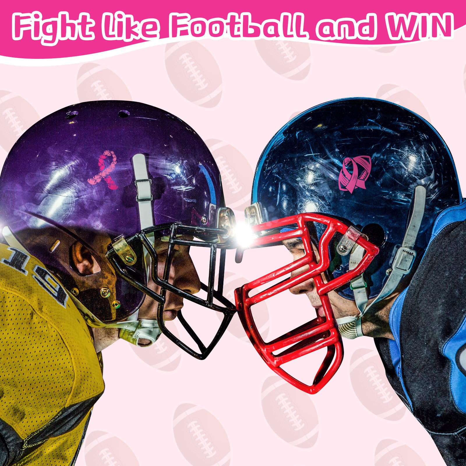 Watersay 120 Pcs Breast Cancer Awareness Football Helmet Decals Pink Ribbon Support Breast Cancer Awareness Survivor Stickers Pink Ribbon Decals for Football Team Rewards Car Truck Decor : Sports & Outdoors