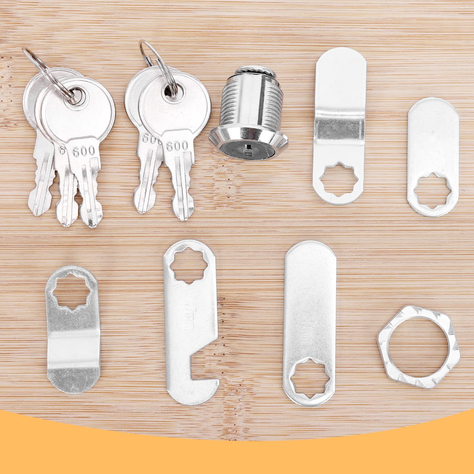 Cerradura de Buzón con 4 Llaves y 5 Placas de Bloqueo Diferentes, Cerradura de Levas 16mm, Diámetro de 18 mm, Cerradura de Puerta de Armario, para Buzones de Correo y Puertas de Armario