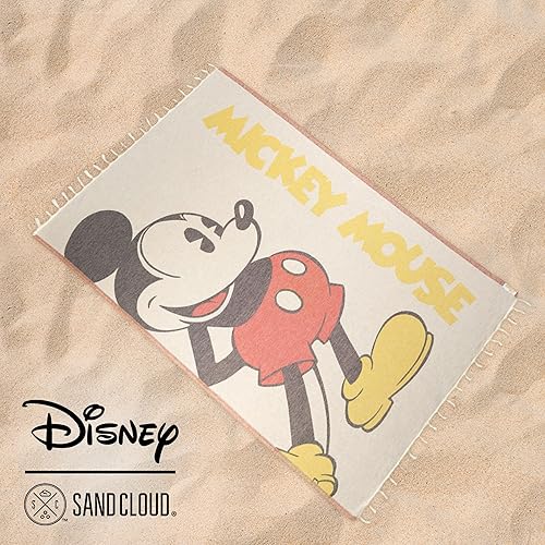Miniatura 2 de Sand Cloud Toalla de playa grande, Disney Mickey Tic Tak Toe  Sin arena  100% hilo de algodón turco orgánico  Toalla de secado rápido para playa,