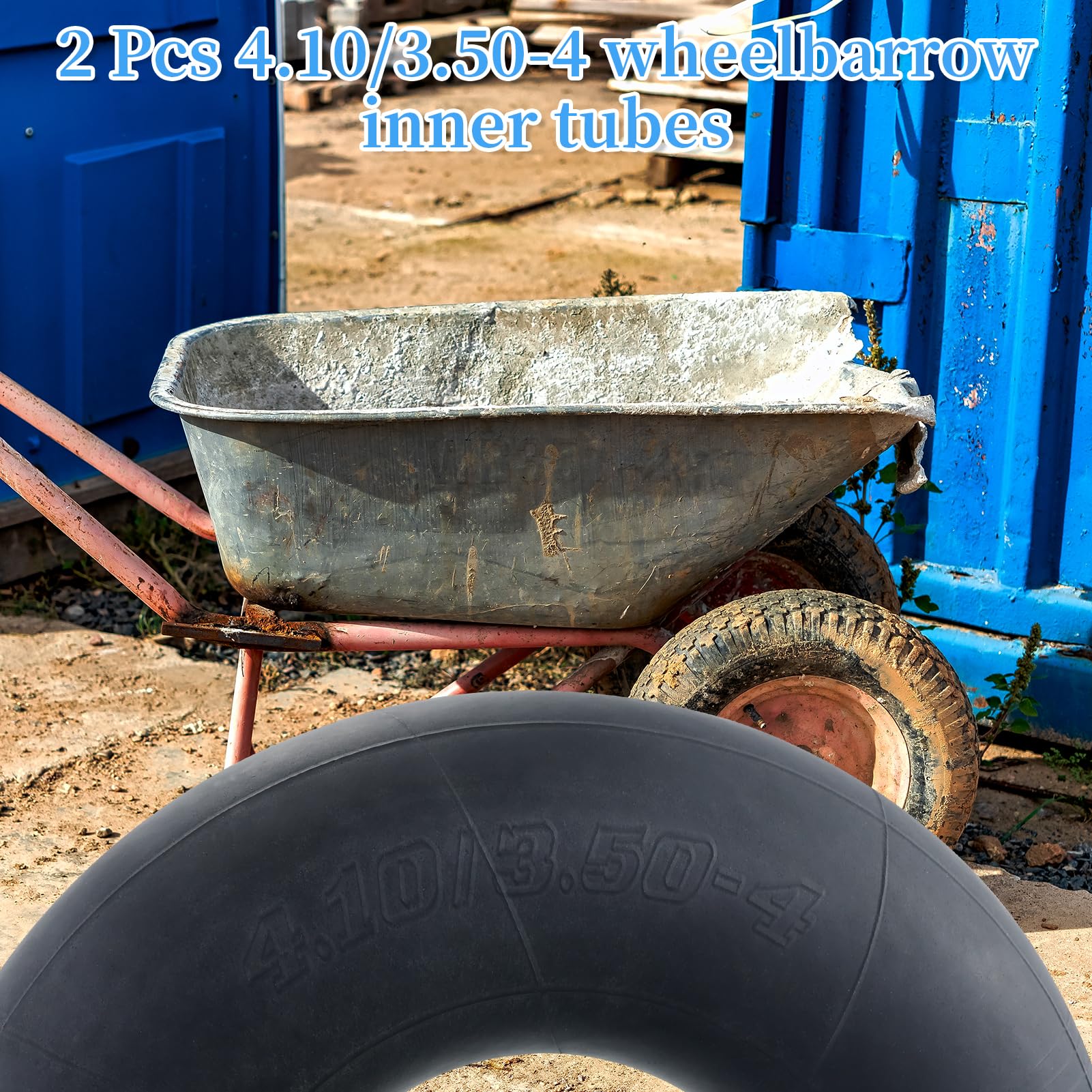 2 Camere D'Aria 4.10/3.50-4 Per Carriole E Carrelli - Valvola Angolata TR-87, Max 30 PSI, Gomma Resistente - Foto 7