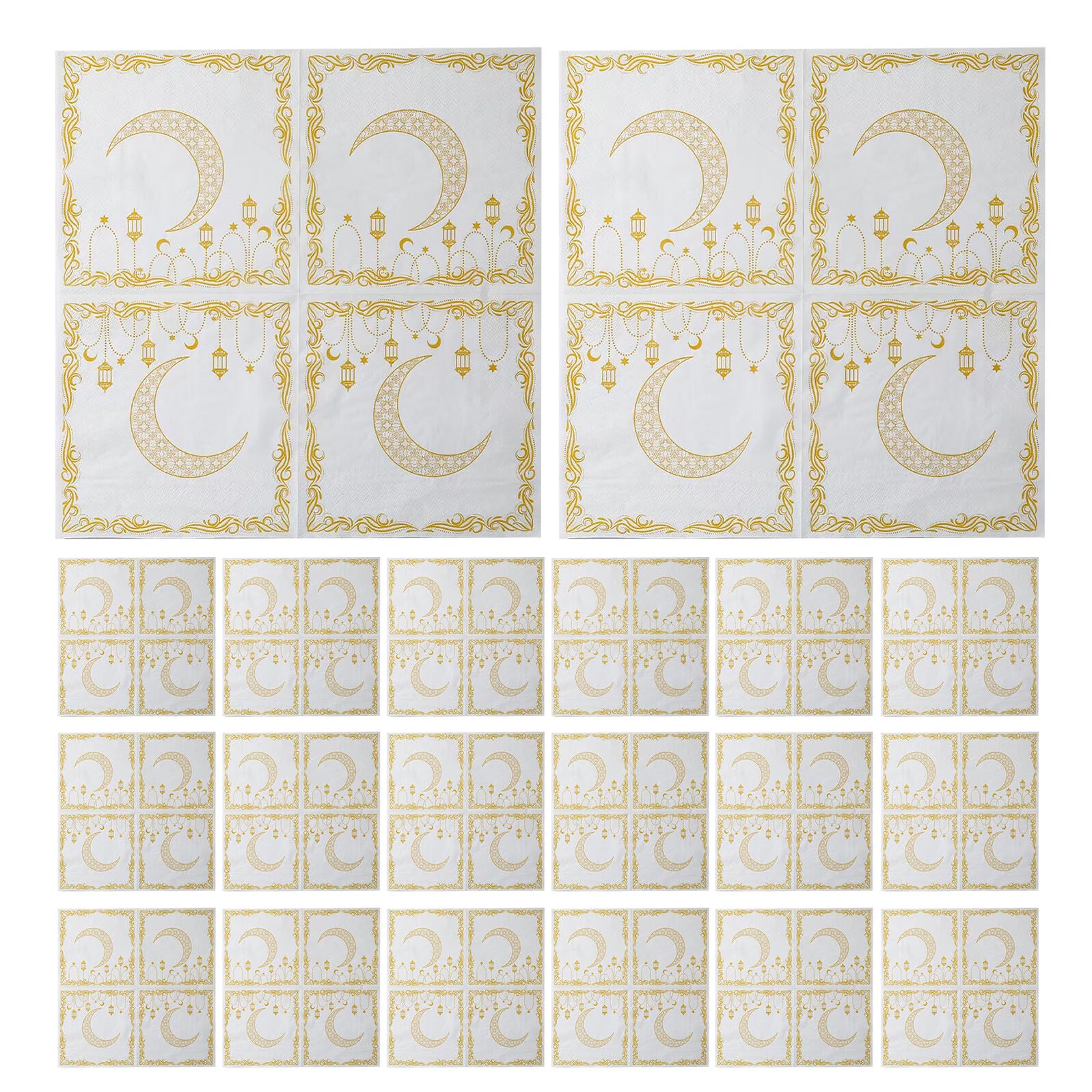 Servilletas de papel absorbentes y decorativas con estampado lunar para fiestas, pack de 100