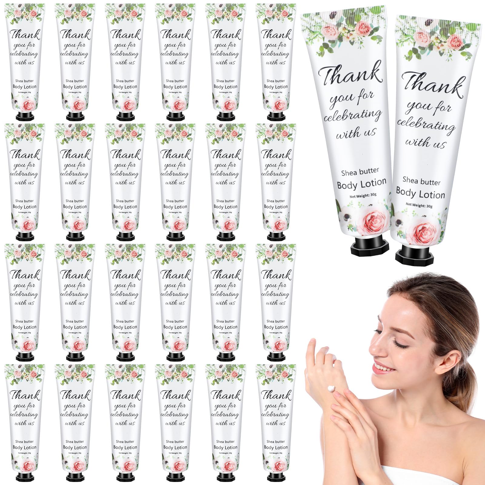 Dansib 24 Pcs Bridal Shower Wedding Gifts Bulk Body Lotion Body Care Cream Moisturizing Small Travel Lotion for Women Dry Skin Natural Fragrance for