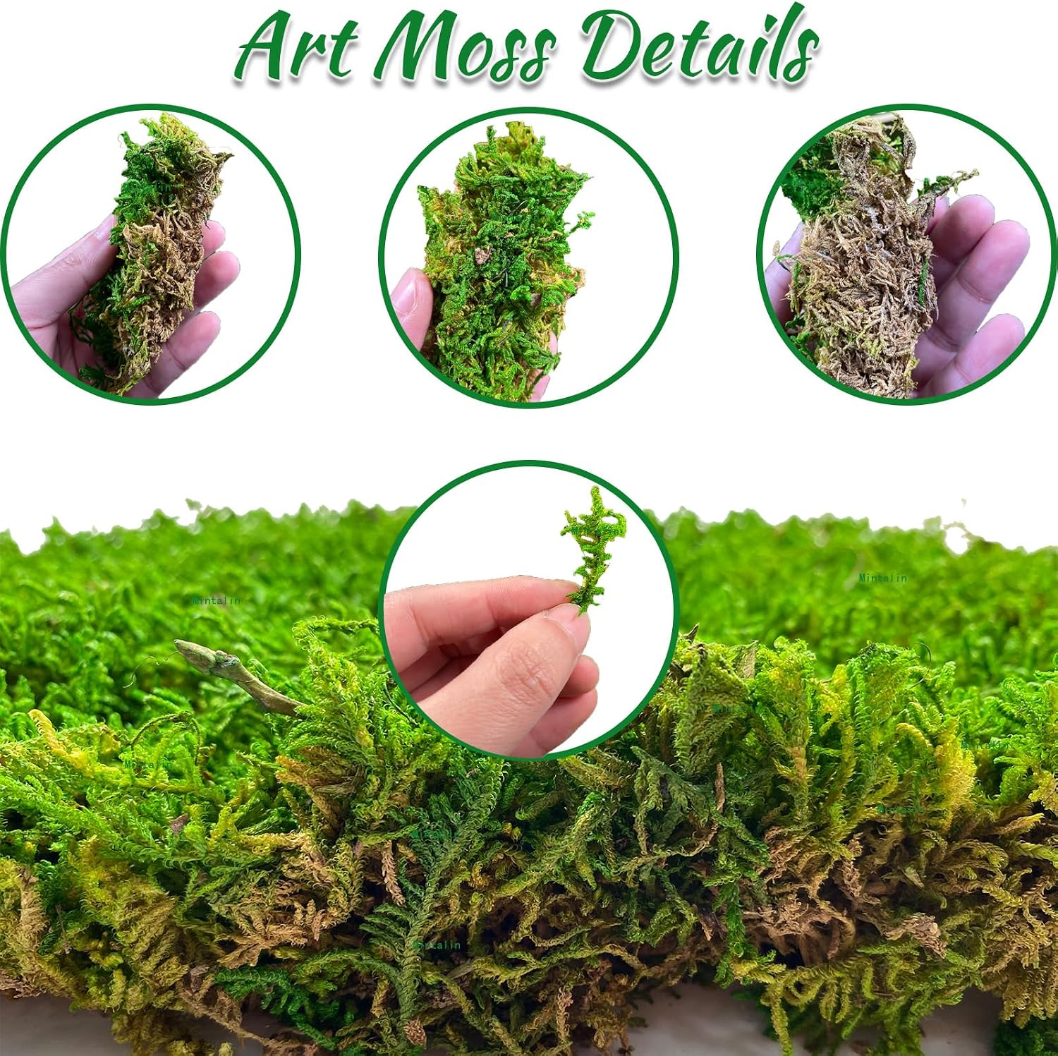 2pcs 7.1’*14.2’ Artificial Dried Sheet Moss Fake Moss Preserved Green Moss Mat for Plant Cover Moss Craft Arts Floral Wedding Decor Centerpiece Fairy Garden Decoration