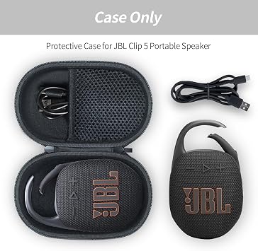 JBL Clip5 Travel Portable Bluetooth Speaker Case - Black