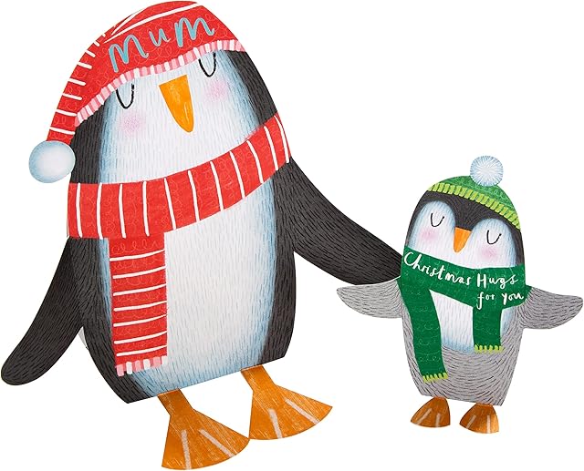 Hallmark Christmas Pop-Up Penguin Card for Mum - Two card set
