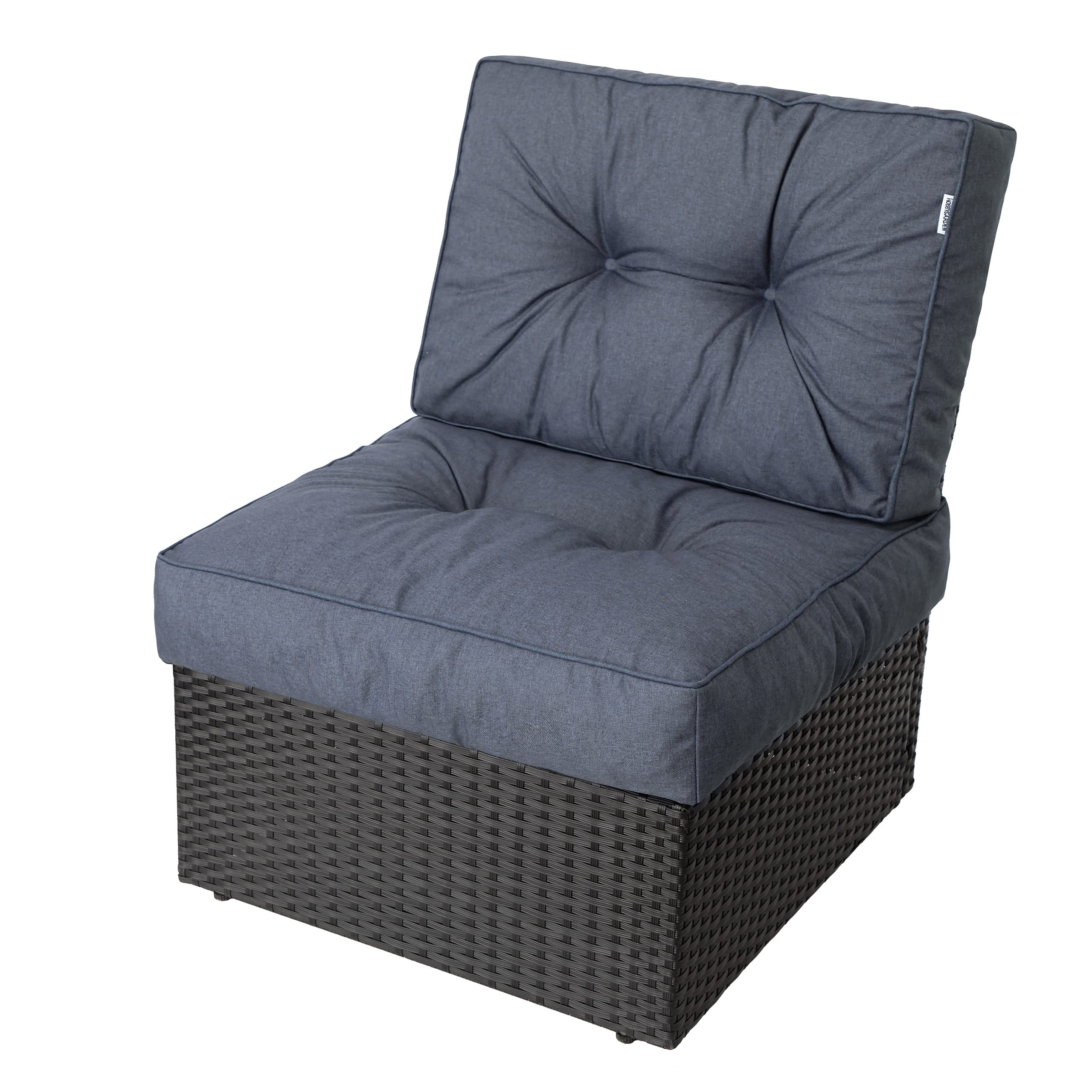 PillowPrim PillowPrim, Poduszki na palety, poduszka na krzesło, fotel rattanowy, do użytku na zewnątrz, poduszka do siedzenia, poduszka na krzesło, meble rattanowe, granatowa, 60 x 60 cm