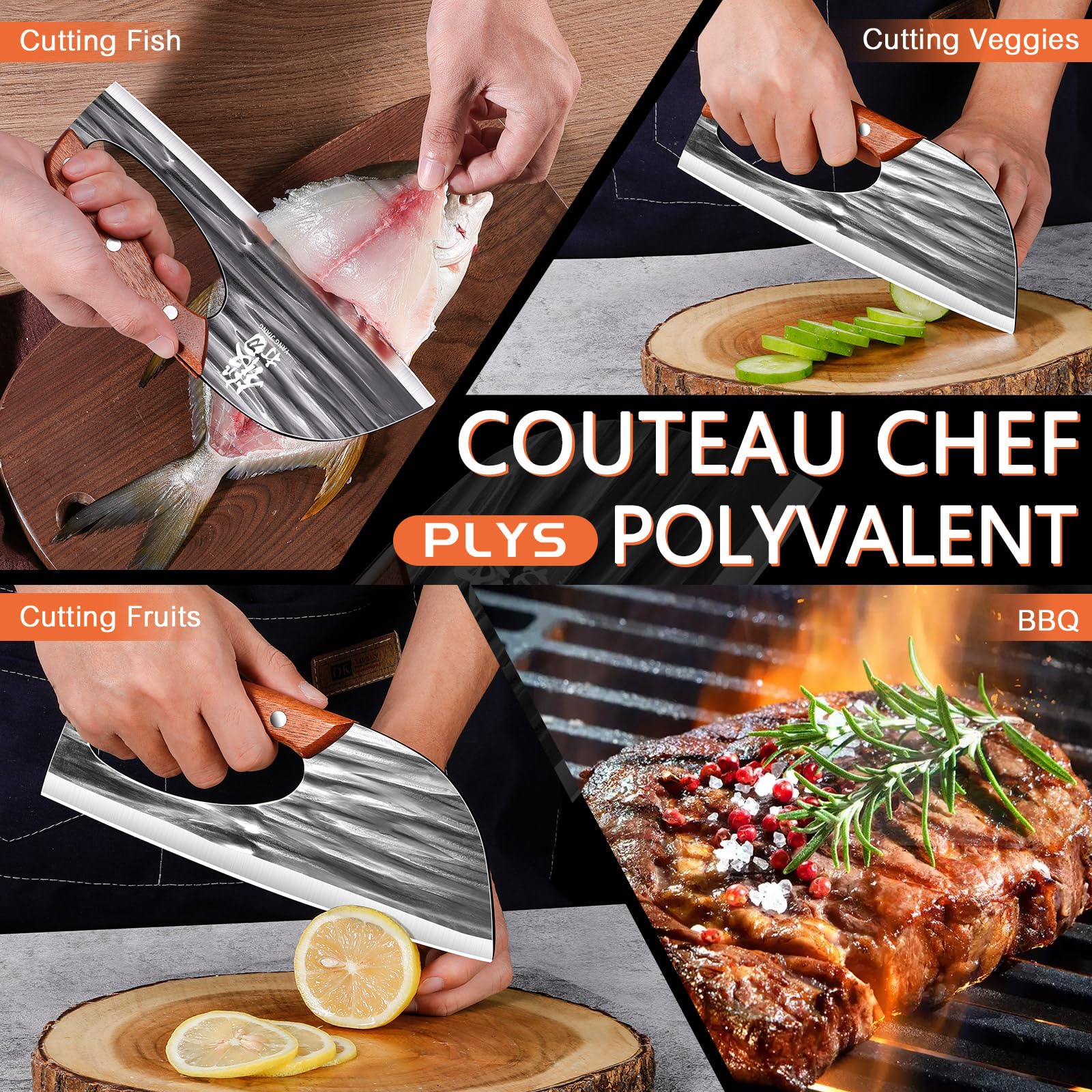 Couteau Chinois Cuisine de Chef Couteau Hachoir Viande Legume