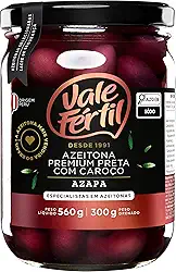 Azeitonas Pretas Premium Azapa Vale Fértil Vidro 300g