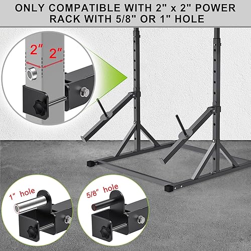 Miniatura 2 de Nordic Hamstring Curl Attachment, Dip Bar, Belt Squat & Safety Spotter Arms for 2"x2" & 3"x3" Power Racks, Home Gym Strength Training Accessories