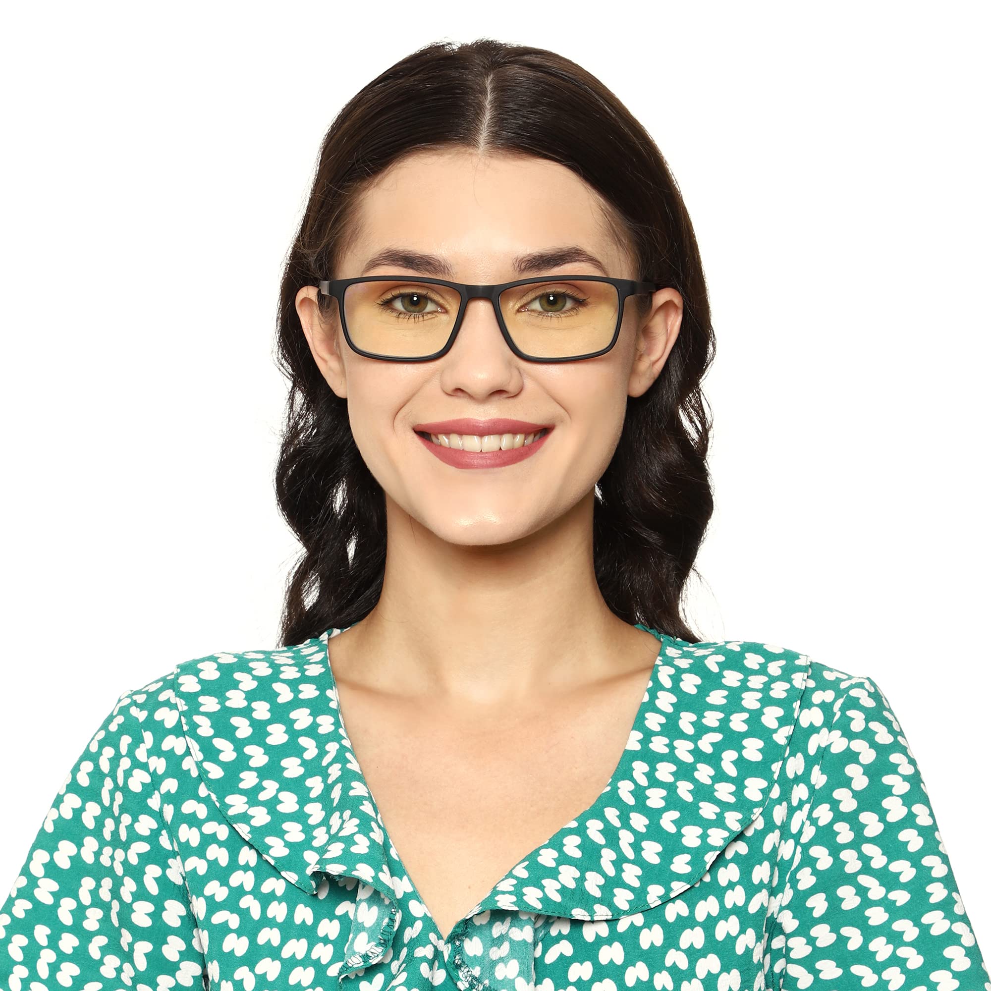 Aferlite® Unisex Zero Power Computer glasses CR 39 Lens Blue Block TR90 Frame Rectangular| Matt Black | Medium 3