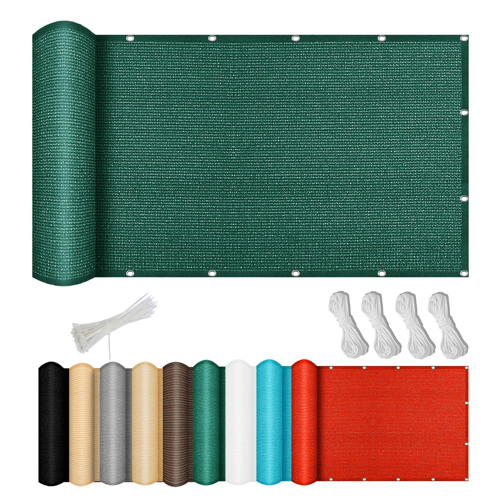 Bâche de clôture verte 140x250 cm avec œillets et corde pour jardin