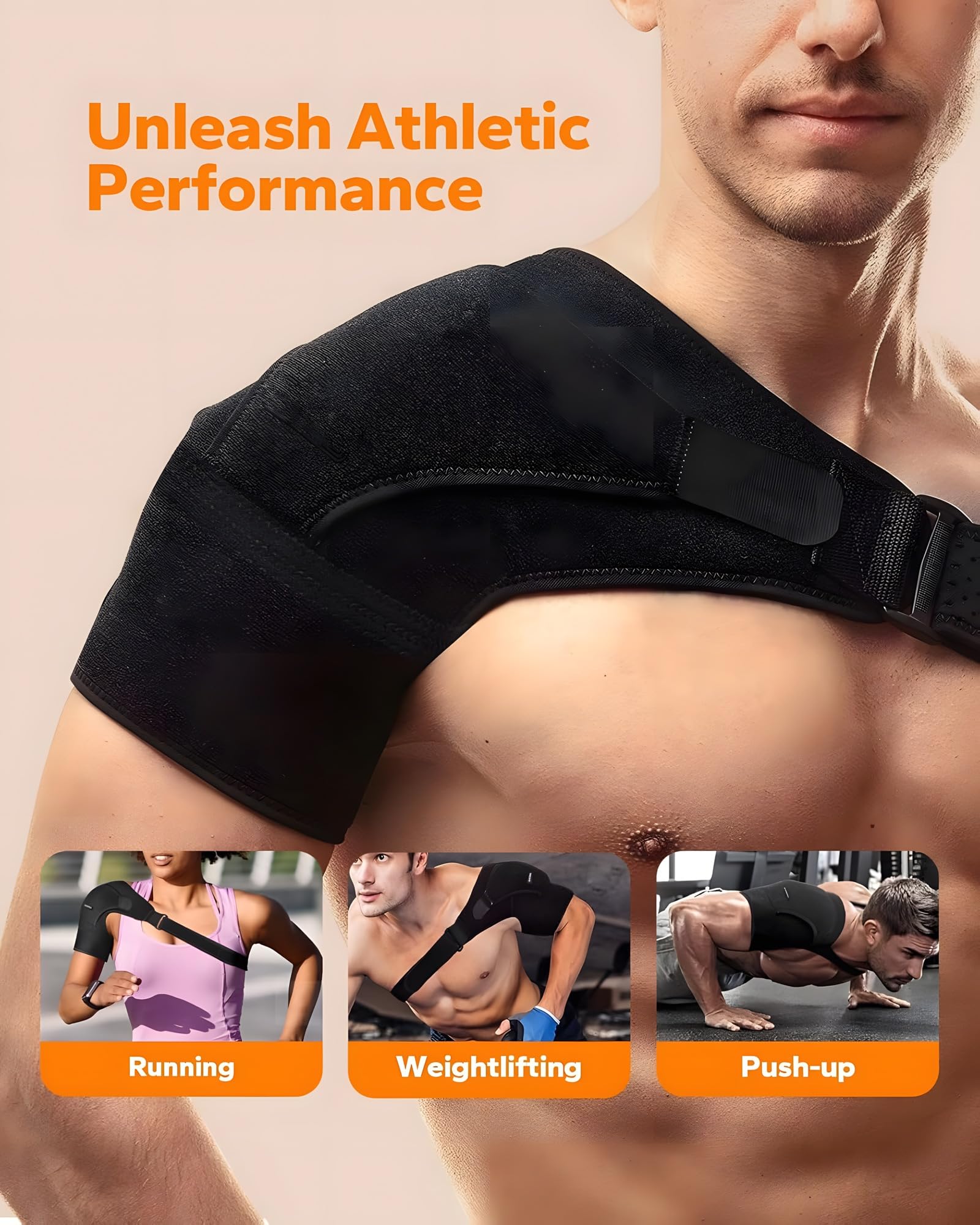 24x7 eMall Shoulder Brace, Rotator Cuff Support Brace and Arm Sling for Pain Relief, Shoulder Compression Sleeve for Preventing Strains and Dislocation, Adjustable Fits Left and Right Arm, Men & Women - Image 3 thumbnail