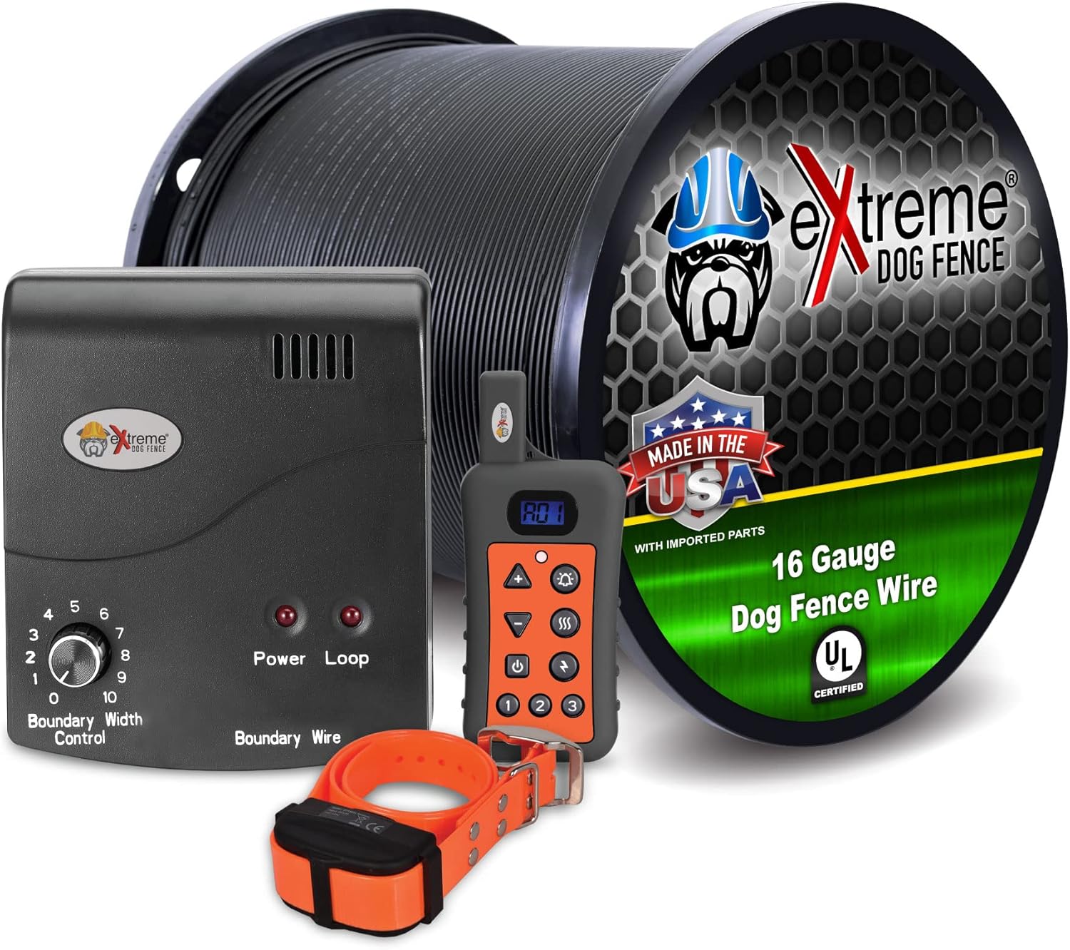 Electric Dog Fence + Remote Trainer 1 Dog / 1000' of 16