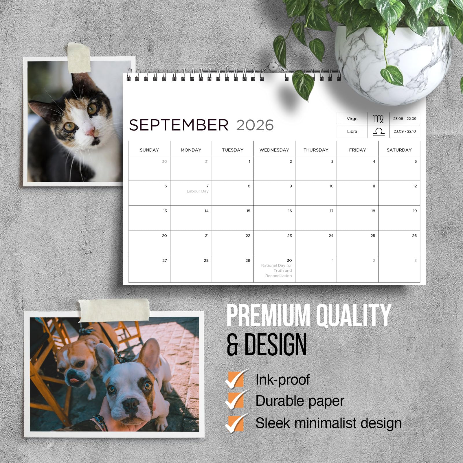 ZENO 18 Months Wall Calendar 2026-2027 - Jan 26 to Jun 27 with