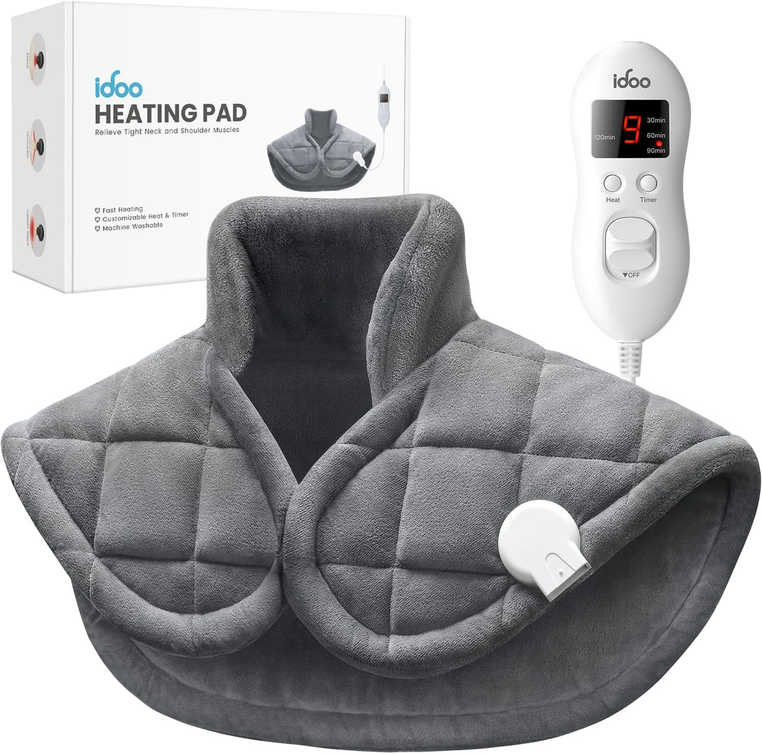 Heating Pad for Neck and Shoulders and Back, iDOO FSA HSA