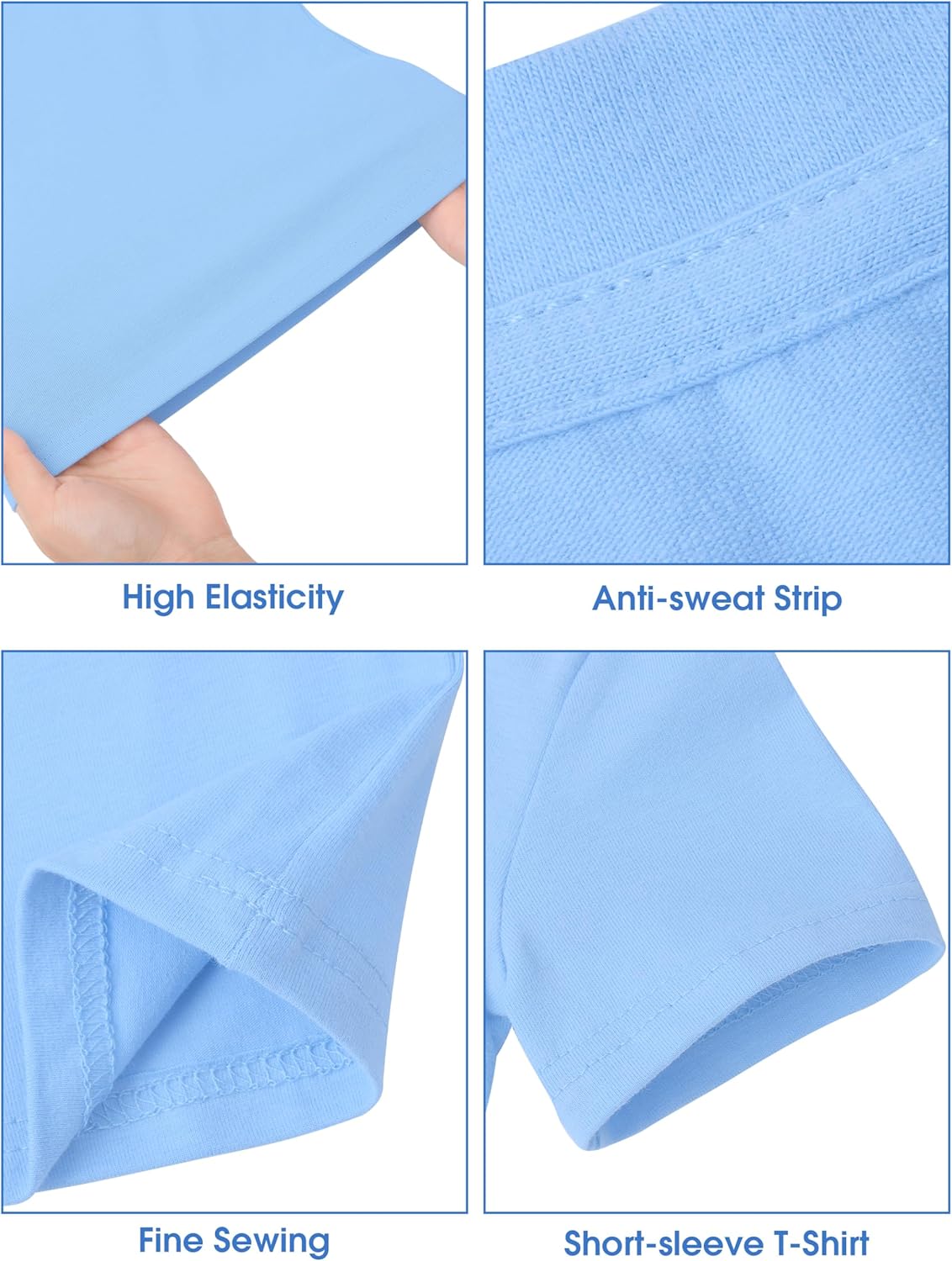 Poroka 6 Pack Baby Toddler Boys Solid Short-Sleeve Tee Shirts Infant Cotton T-Shirt with Crew Neck for Toddlers - Image 5