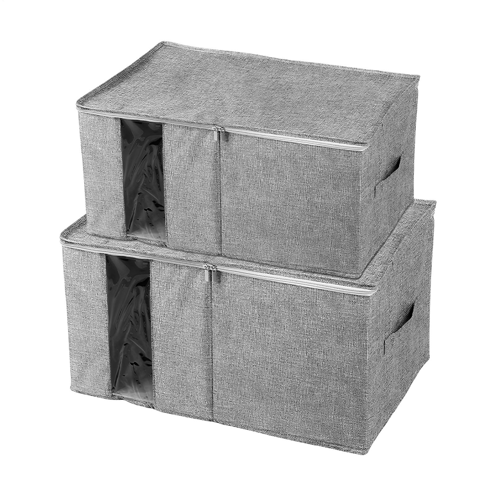 Boîte de rangement transparente et pliable pour vêtements avec couvercle