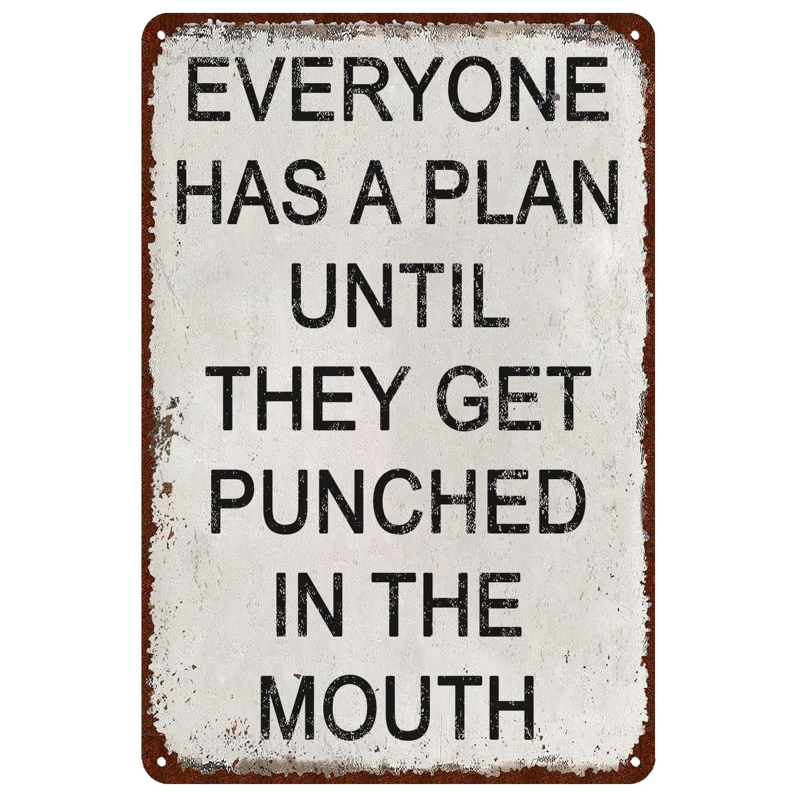 Everyone Has A Plan Until They Get Punched In The Mouth Vintage Metal Signs Boxing Sport Poster Wall Art Decor 8x12Inch Suitable For Home Bar Cafe Garage Man Cave