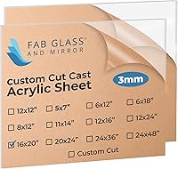Vista 21 de Fab Glass and Mirror Hoja acrílica de plástico PET de 16 x 20 pulgadas de grosor para protección de estornudos, proyectos de manualidades, plexiglás